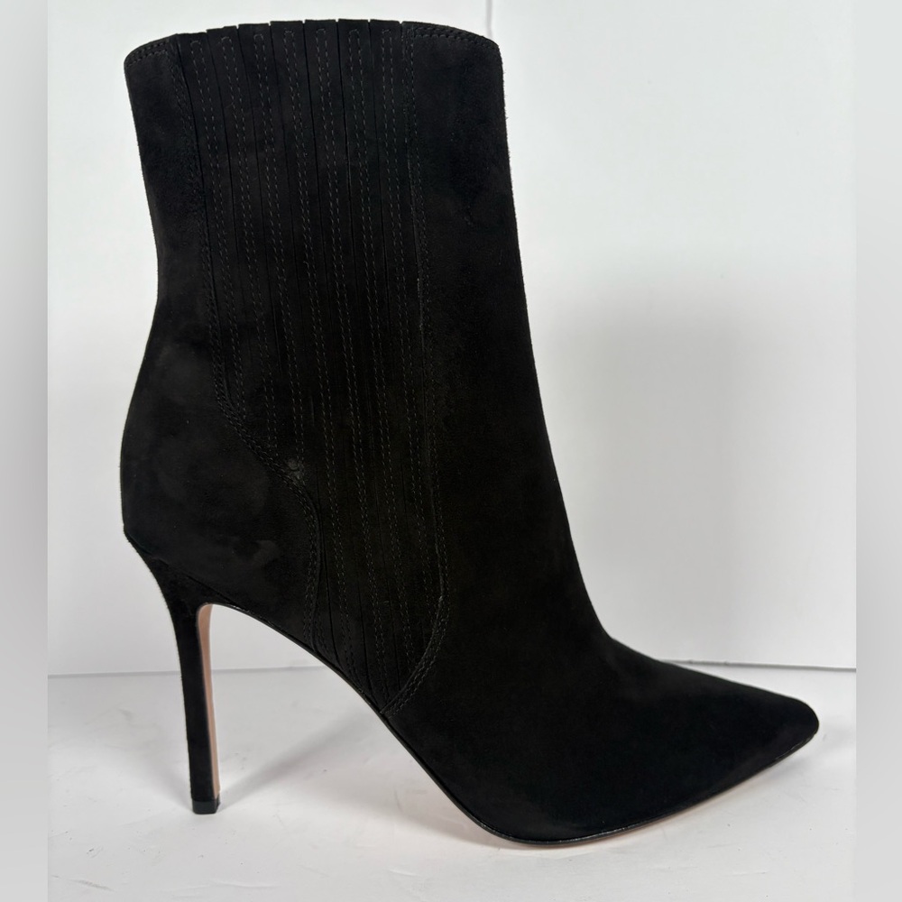 Veronica Beard Lisa Women’s Sz 8.5M Black Suede Heels Ankle Boots - Picture 2 of 10